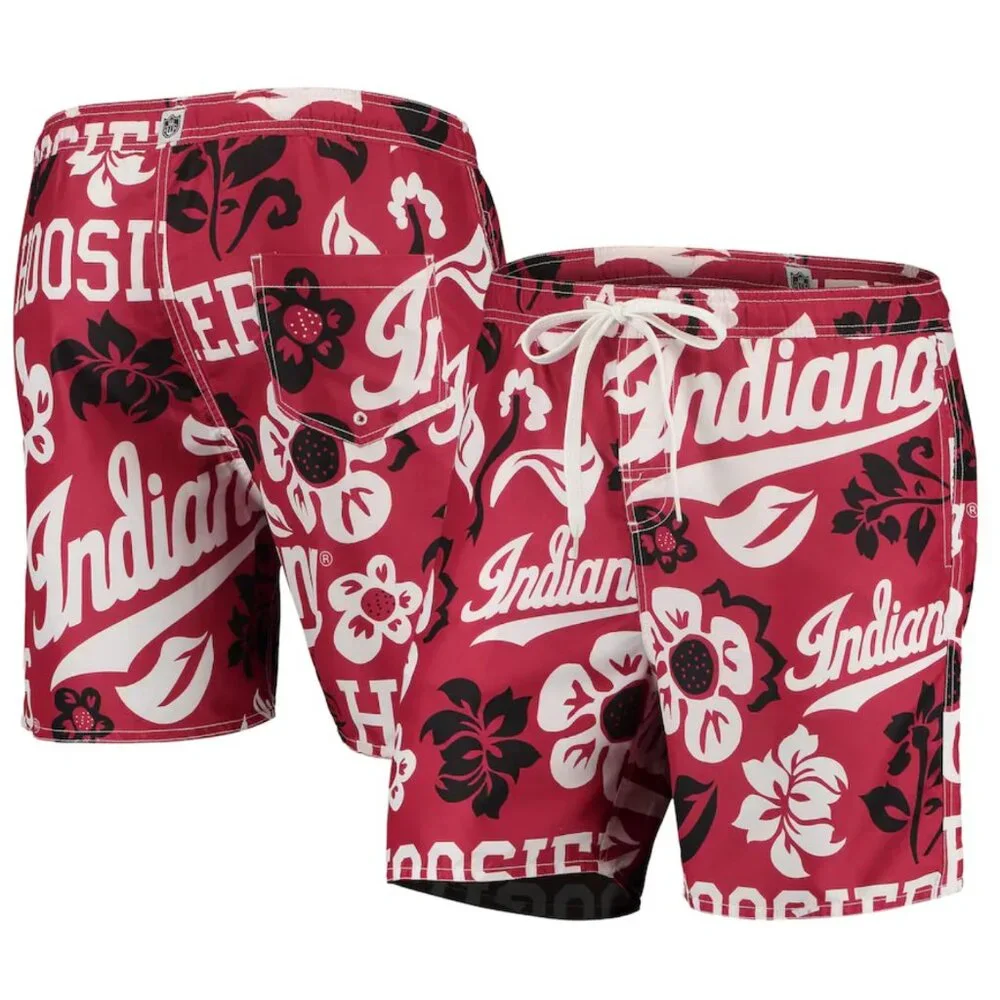 New Wes & Willy Men's XXL Red Indiana University Hoosiers‎ IU Volley Swim Trunks